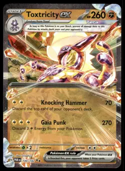 Pokemon TCG SV04: Paradox Rift #100/182 Toxtricity ex NM - Image 1