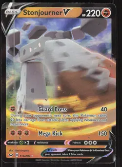 Pokemon TCG SWSH01: Sword & Shield Base Set #115/202 Stonjourner V LP - Image 1