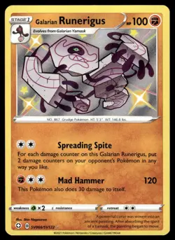 Pokemon TCG Shining Fates: Shiny Vault #SV066/SV122 Galarian Runerigus NM - Image 1
