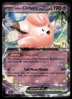 Pokemon TCG Journey Together #056/159 Lillie's Clefairy ex NM - Image 1