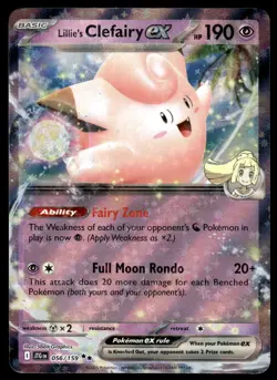 Pokemon TCG Journey Together #056/159 Lillie's Clefairy EX NM - Image 1