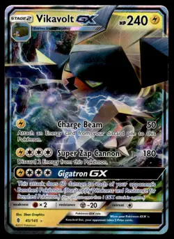 Pokemon TCG SM - Guardians Rising #45/145 Vikavolt GX Holo MP (Scratches) - Image 1