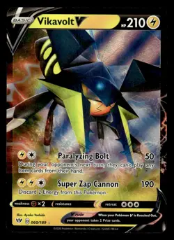 Pokemon TCG SWSH03: Darkness Ablaze #060/189 Vikavolt V NM - Image 1
