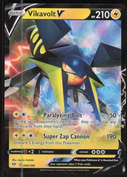 Pokemon TCG SWSH03: Darkness Ablaze #060/189 Vikavolt V NM - Image 1