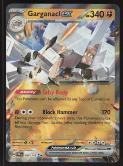 Pokemon TCG SV: Stellar Crown #089/142 Garganacl EX NM - Image 1