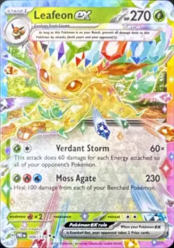 Pokemon Leafeon ex 006/131 Double Rare - Prismatic Evolutions - NM - Image 1