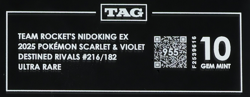 2025 Pokemon SV Destined Rivals 216/182 Team Rocket's Nidoking EX UR TAG 10 955 - Image 3