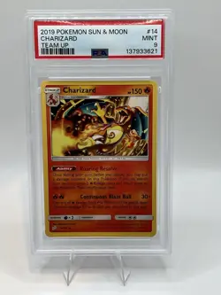 Pokemon Charizard 14/181 Sun & Moon Team Up Rare Regular PSA 9 2019 - Image 1