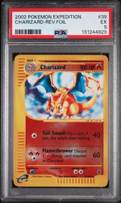 2002 POKEMON EXPEDITION SET #39/165 CHARIZARD REVERSE FOIL HOLO PSA 5 VTG WOTC - Image 3