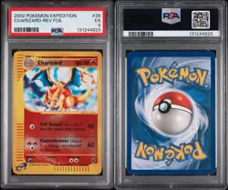2002 POKEMON EXPEDITION SET #39/165 CHARIZARD REVERSE FOIL HOLO PSA 5 VTG WOTC - Image 5