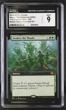 AWAKEN THE WOODS The Brothers' War Extended Art Mythic CGC 9 MTG [Nostalgium] - Image 1