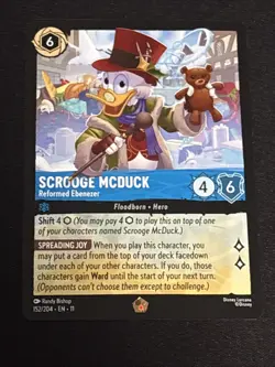 Scrooge McDuck Reformed Ebenezer 152/204 Legendary Disney Lorcana Winterspell - Image 1