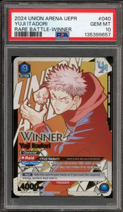 Union Arena Yuji Itadori Rare Battle Winner #040 PSA 10 Gem Mint - Image 1
