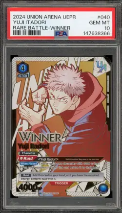 Union Arena Yuji Itadori Rare Battle Winner #040 PSA 10 Gem Mint - Image 1