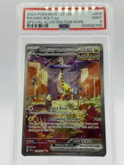 Pokemon TCG Raging Bolt EX Holo Ultra Rare Card 196/162 Temporal Forces PSA 9 - Image 1