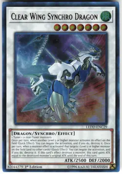 Clear Wing Synchro Dragon LEDD-ENC29 Yugioh TCG Ultra Rare 1st Ed LP/MP - Image 1