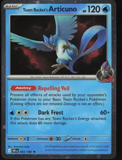 TEAM ROCKET'S ARTICUNO 051/182 MISC CARDS & PRODUCTS POKEMON HOLO COSMOS HOLO NM - Image 1