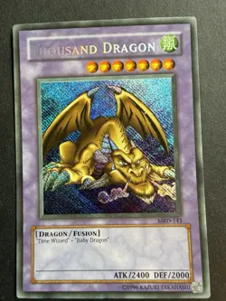 Yugioh Thousand Dragon MRD-143 Secret Rare REVERSE FOIL ERROR Unlimited LP - Image 2