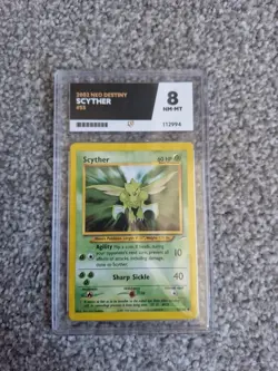syther 55/105 graded Pokemon Card Ace Grading Near Mint 8 - Image 1