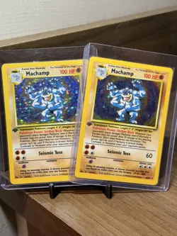 Pokemon TCG Machamp Base Set Holo Cards 8/102 Lot of 2 - English Vintage - Image 1