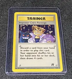 Vintage Pokemon TCG Imposter Oak's Revenge Team Rocket Unlimited Uncommon - Image 1