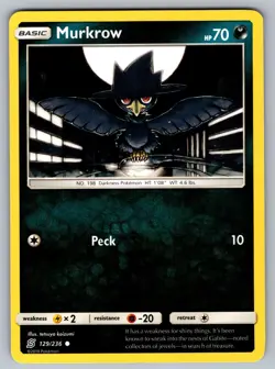 Murkrow 129/236 Common Unified Minds Pokemon Near Mint - Image 1