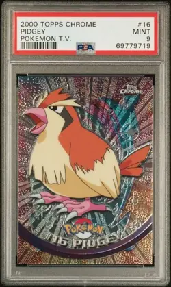 PSA 9 Mint Pidgey 2000 Pokemon Topps Chrome T.V. #16 - Image 1