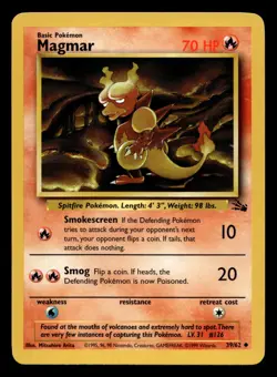 Magmar 39/62 Uncommon Fossil WOTC Pokemon NM - Image 1