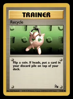 Recycle 61/62 Common Fossil WOTC Pokemon NM - Image 1