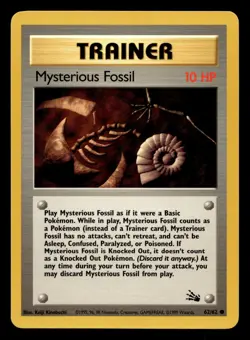 Mysterious Fossil 62/62 Common Fossil WOTC Pokemon NM - Image 1
