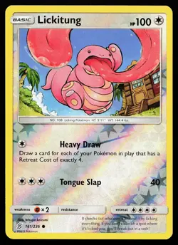 Lickitung 161/236 Reverse Holo Common Unified Minds Pokemon Card - Image 1