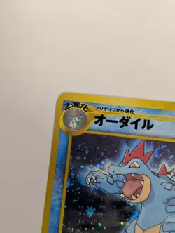 Pokemon Feraligatr No. 160 Neo Genesis Premium File Japanese Holo Swirl Dmg - Image 3