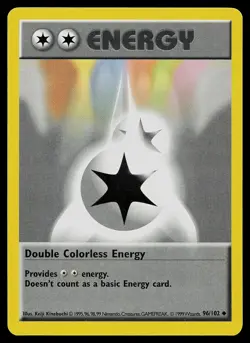 Pokemon Card - Double Colorless Energy Base Set Shadowless 96/102 Uncommon - Image 1