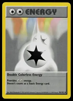 Pokemon Card - Double Colorless Energy Base Set Shadowless 96/102 Uncommon - Image 1