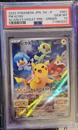 2022 Pokemon JPN SV-P Pikachu Scarlet/Violet Pre-Order PSA 10 - Image 1