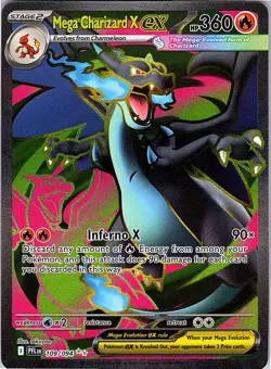 Pokemon 109/094 Mega Charizard X ex - Ultra Rare ME02: Phantasmal Flames PFL Fir - Image 1