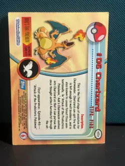 Charizard 1999 Topps #06 Pokemon Card Blue Logo TV Animation Non Holo - Image 2