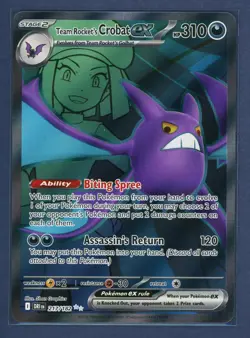 Team Rocket's Crobat ex 217/182 Ultra Rare Destined Rivals Pokemon Near Mint - Image 1