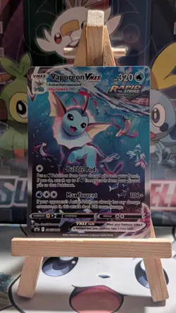 Pokemon Vaporeon VMAX SWSH182 Rapid Strike Promo Holo English 320 HP TCG - Image 1