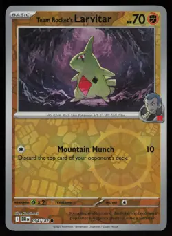 TEAM ROCKET'S LARVITAR 094/182 COMMON DESTINED RIVALS POKEMON REVERSE HOLO NM/M - Image 1
