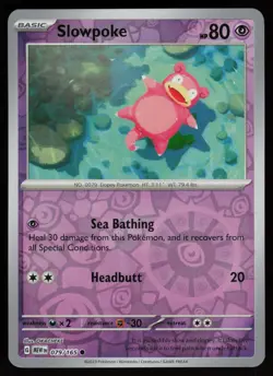 SLOWPOKE 079/165 COMMON 151 POKEMON REVERSE HOLO NM/M - Image 1