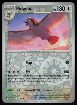 PIDGEOT 018/165 UNCOMMON 151 POKEMON REVERSE HOLO NM/M - Image 1