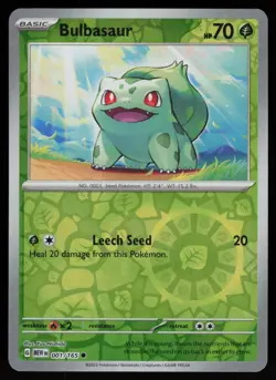 BULBASAUR 001/165 COMMON 151 POKEMON REVERSE HOLO NM/M - Image 1