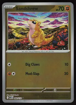 SANDSHREW 068/132 COMMON MEGA EVOLUTION POKEMON REVERSE HOLO NM/M - Image 1