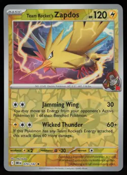 TEAM ROCKET'S ZAPDOS 070/182 RARE DESTINED RIVALS POKEMON REVERSE HOLO NM/M - Image 1