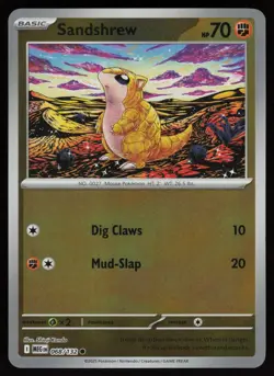 SANDSHREW 068/132 COMMON MEGA EVOLUTION POKEMON REVERSE HOLO NM/M - Image 1