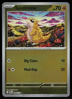 SANDSHREW 068/132 COMMON MEGA EVOLUTION POKEMON REVERSE HOLO NM/M - Image 1