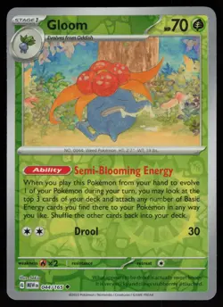 GLOOM 044/165 UNCOMMON 151 POKEMON REVERSE HOLO NM/M - Image 1