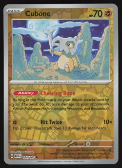 CUBONE 104/165 COMMON 151 POKEMON REVERSE HOLO NM/M - Image 1