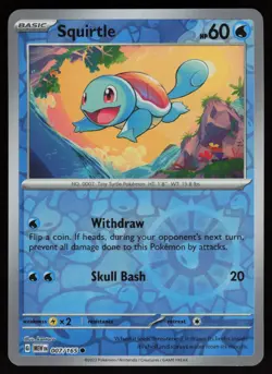 SQUIRTLE 007/165 COMMON 151 POKEMON REVERSE HOLO NM/M - Image 1